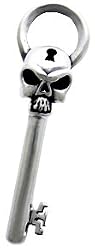 Skull Key Pewter Pendant Necklace