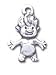 Solid Sterling Silver Troll Pendant
