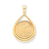 21kglMAFcUL. SL160  14k 1/4 oz American Eagle Coin Frame Only Bezel Pendant