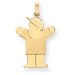 14k Solid Engraveable Boy with Hat on Right Charm - JewelryWeb