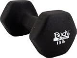 Neoprene Dumbbell, 15 Lbs, Latex-free, Black