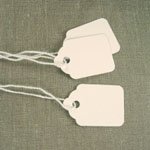 White Pricing Tags on String, 200pcs