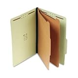 Classification Folder, Legal, 2 Capacity, 6-Section, 2/5 Cut, Green, 15/Box SJPS61901