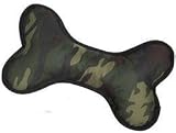 Small Toughstructables Durable Green Camouflage Bone Dog Toy