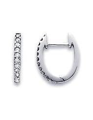 14k White Gold Diamond U Shape Huggie Earrings .22 ct (G-H Color, I1 Clarity)