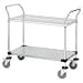 Quantum Storage Systems WRC-2436-2 2-Tier Wire Utility Cart, 2 Wire Shelves, Chrome Finish, 24" Width x 36" Length x 37-1/2" Height