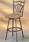 Florence Swivel Bar Stool - Classic Bronze with Topanga Brown