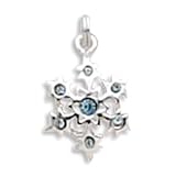 Small Snowflake Blue Crystal Charm