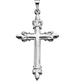 14K White Gold Cross Pendant - 35.0x23.0mm