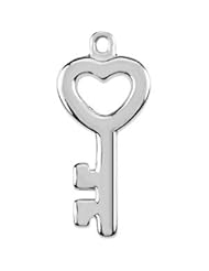 Sterling Silver Tiny Heart Key Charm