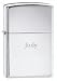 High Polish Chrome Engraved Zippo Lighter - Judy