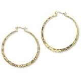 14k Vermeil Hammered Hoop Earrings- Large