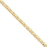 14k 4mm Byzantine Chain Necklace - 30 Inch