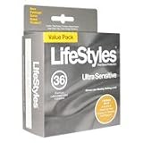 Lifestyles Ultra Sensitive - Lubricant Condoms, 36 Pack