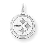 Sterling Silver Pittsburgh Steelers Med Solid Pol & Satin Logo Pendant - NF1615SS