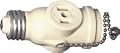 Leviton 1406 Two Outlet With Pull Chain Socket Adapter, Black