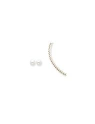 Sterling Silver 6-6.5mm Freshwater Cult. Pearl Earrings & Necklace Set