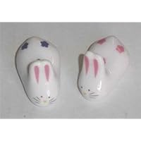 Set of 2 Usagi Bunny Porcelain Chopstick Rest #0706