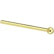 Solid 14KT Yellow Gold 1.5mm Ball Straight Fishtail 3/4 - 18 Gauge