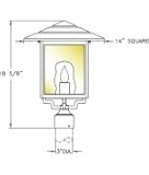 Hanover Lantern B28530IRN Indian Wells Large 1 Light Outdoor Post Lamp in Ironstone with Opalescent Honey Glass glass