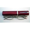 MB9910T Strength +1.00 Burgundy Reading Glasses in Metal Tube w/Spring Hinge and Pocket Clip