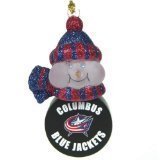 SC Sports Columbus Blue Jackets Light-Up Snowman Puck Ornament 3-Pack - Columbus Blue Jackets Set of 3