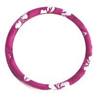 Hawaii Hibiscus Floral Print Steering Wheel Cover - Pink