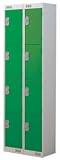 Trexus Plus Lockers Nesting Pre-drilled 4 Door Nest of 2 W600xD450xH1800mm Grey and Green