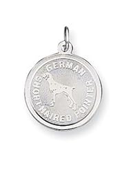 Sterling Silver German Shorthaired Pointer Disc Charm QC2687"