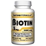 Biotin, 5 mg ( 5000 mcg ) 100 capsules, Jarrow Formulas