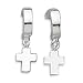 1/2 Hoop with Cross Charm Earrings