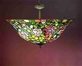 20 Inch W Tiffany Rosebush Semi-Flush Ceiling Fixture
