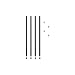 Alera Stackable Posts For Wire Shelving, 36 "High, Black, 4/Pack