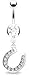 Body Accentz%u2122 Belly Button Ring Navel Horseshoe Body Jewelry 14 Gauge