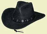 Henschel Dakota Leather Outback Hiker Hat w chin Strap