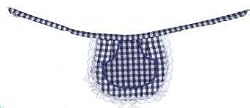 Dollhouse Miniature Blue Gingham Lace Apron
