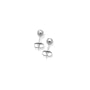 Small 14k White Gold 3mm Perfect Fit Baby/Mens Ball Stud Earrings, Hypoallergenic