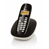 Siemens Gigaset A385 Schnurloses DECT-Telefon mit integriertem Anrufbeantworter mit beleuchtetem Grafik-Display, espresso & creme
