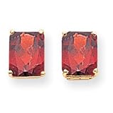 14k 10x8mm Emerald Cut Garnet earring XE69GA