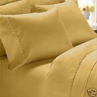 Egyptian Bedding 1200 Thread Count Egyptian Cotton Sheet Set, Twin, Gold Solid