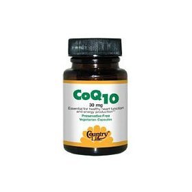 Country Life CoQ10, 30 mg. Vegetarian Capsules, 30-Count