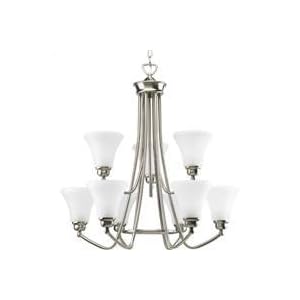 Progress Lighting P4488-09 Janos 9-Light Chandelier in Brushed Nickel - P4488-09 by Progress Lighting