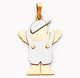 Boy With Cap And Wings Charm, Yellow/White Gold