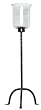 Wrought Iron Extra Large Tripod Candleholder With Crackled Glass Shade 34"H 7"D