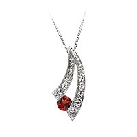 Garnet and Diamond Fashion Pendant in 10K White Gold by Fred Meyer Jewelers