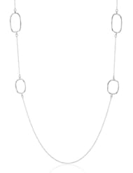 Argento Vivo Silver-Tone Ham Open Square Station Necklace, 36"