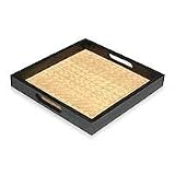 NOVICA Mahogany and bamboo tray, 'Grand Minimalism'