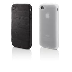 Belkin Grip Groove Silikon Schutzh�lle f�r Apple iPhone 4 (2er Pack) schwarz/wei�