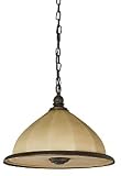 American Fluorescent FAP126RBSCT Faceted Blown Glass Chain Pendant, Oil Rubbed Bronze