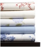 Pinzon 150-Gram Printed Flannel Queen Sheet Set, Red Poppy